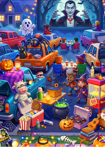 Halloween hidden object scene